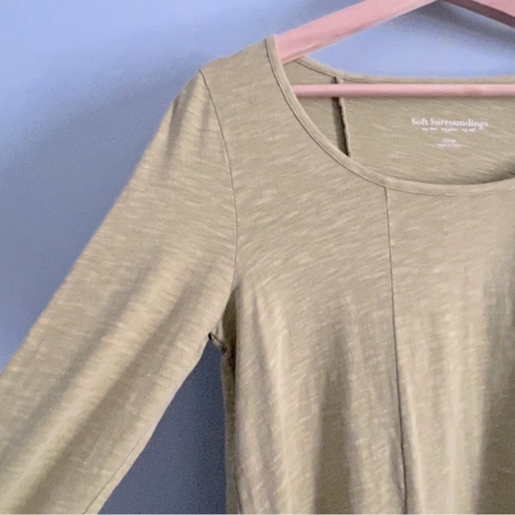 NEW Soft Surroundings Linley Green Asymmetrical Lace Hemline Tunic XS - Picture 4 of 11